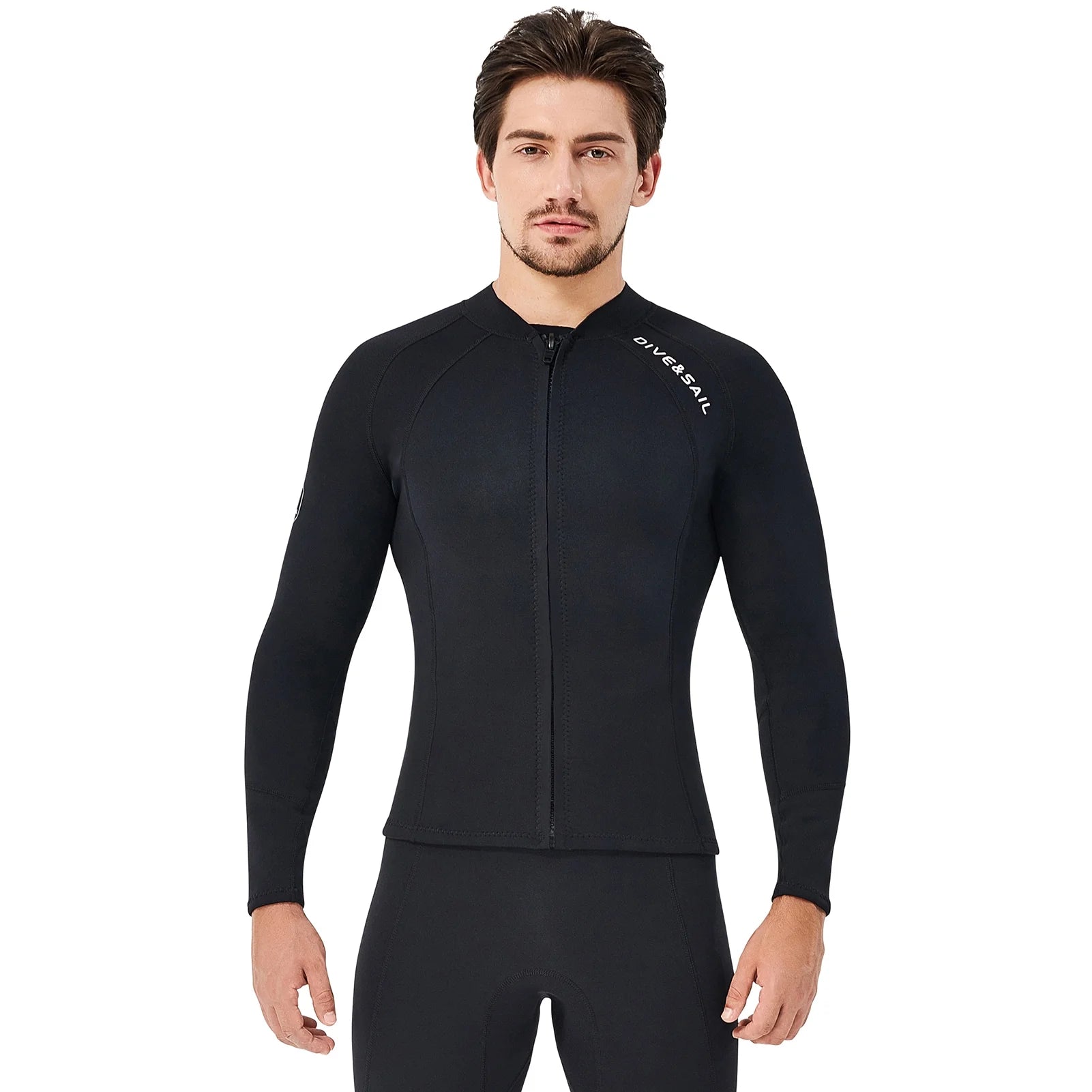 2mm Neoprene Front Zipper Wetsuits Jacket Long Sleeves H135448