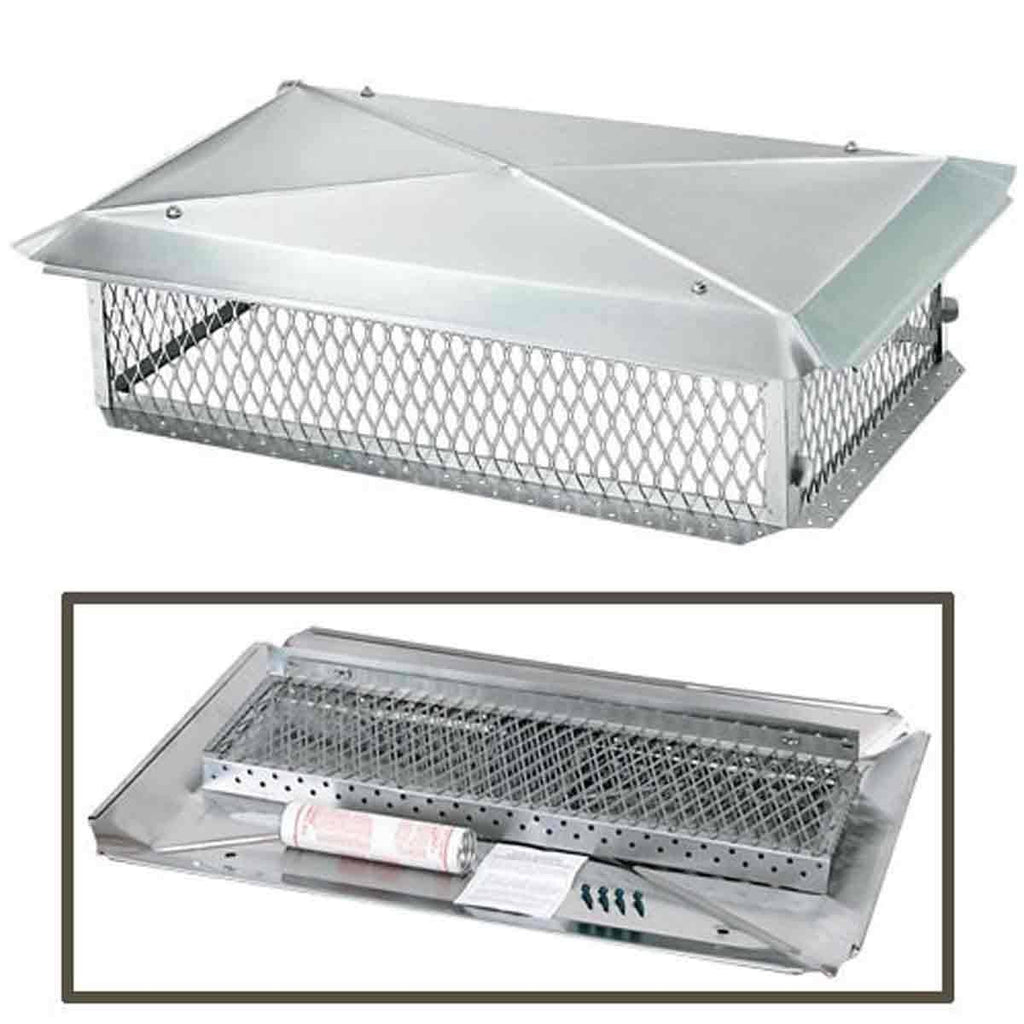 Stainless Steel Multi-Flue Chimney Cap 8x22 H x 29x22 W x 17x22 D S91124