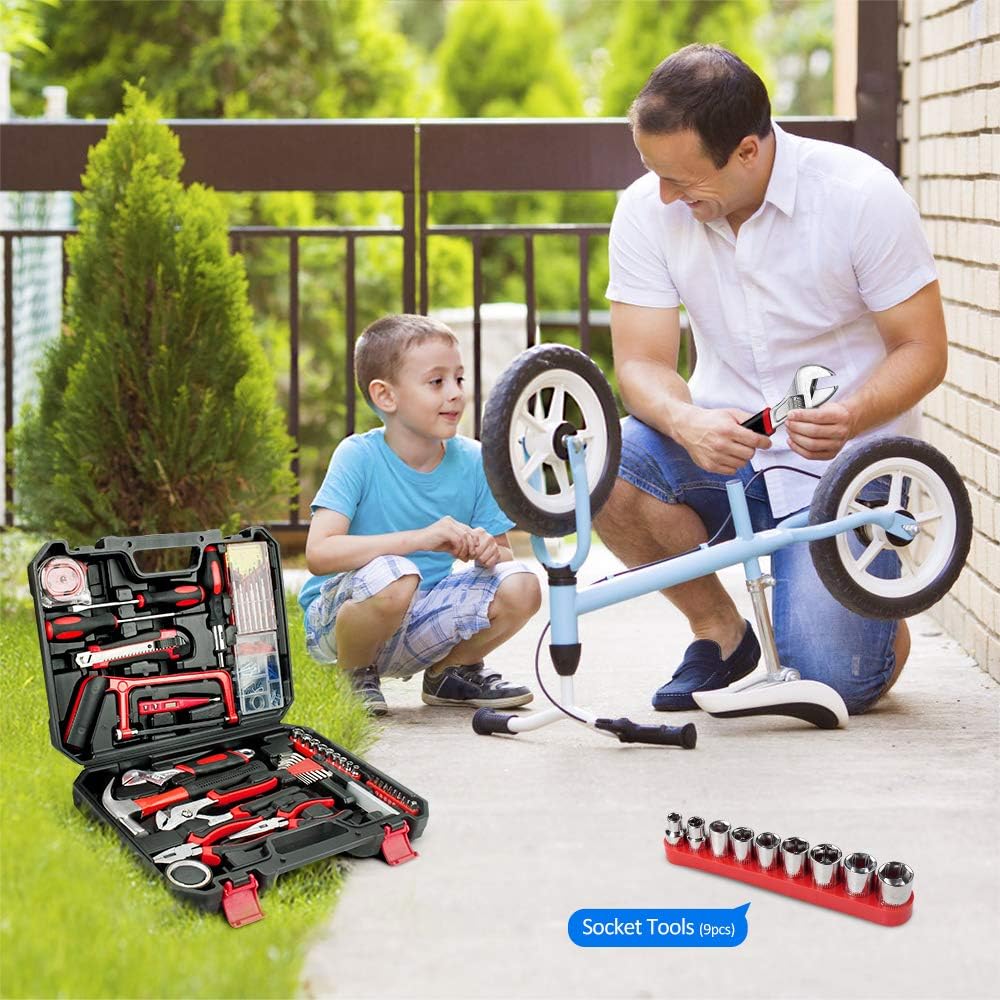 108 Pcs Alloy Steel Hand Tool Kit with Plastic Toolbox Z66479