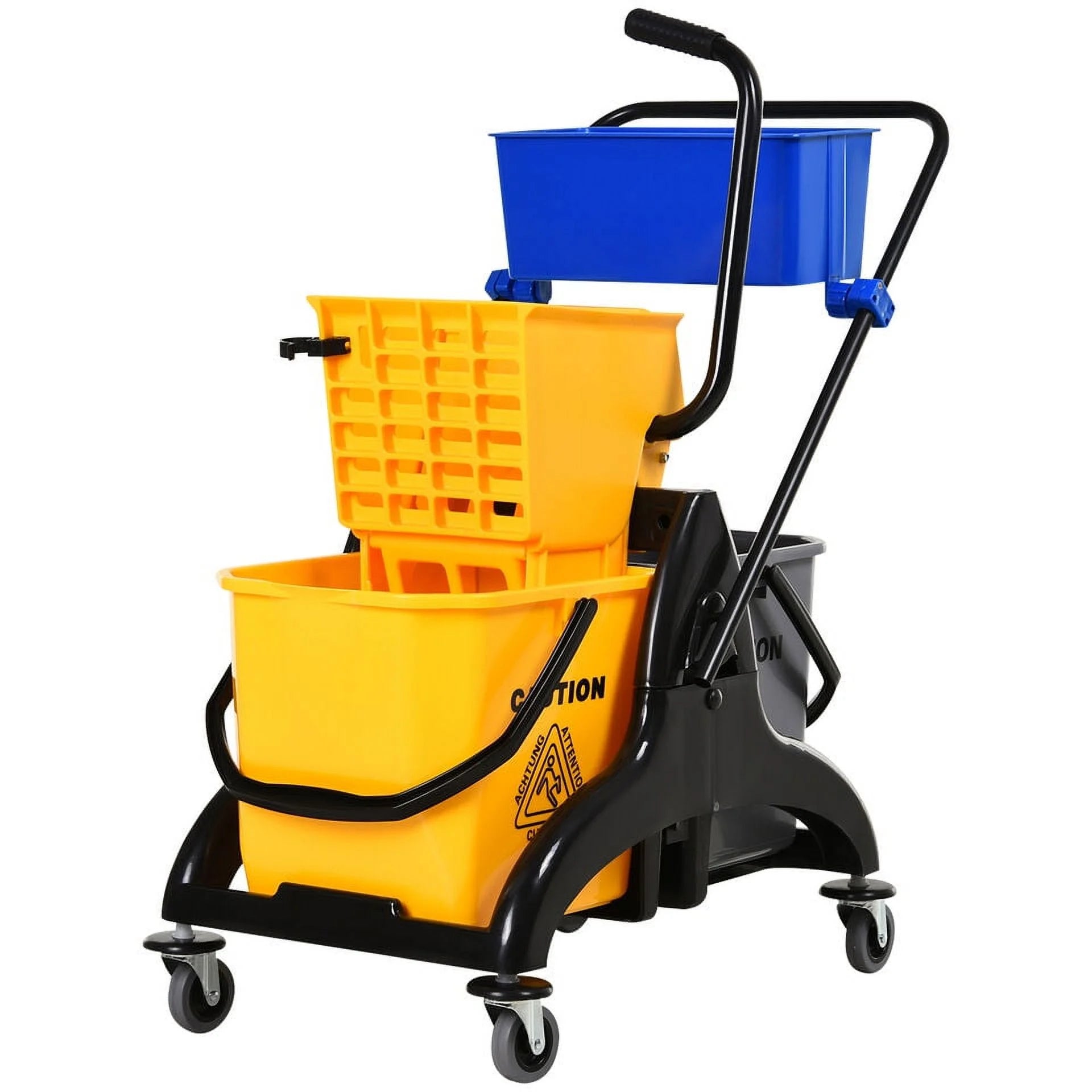 Wringer Bucket Cart with Side Press Wringer and Mop Holder J691973