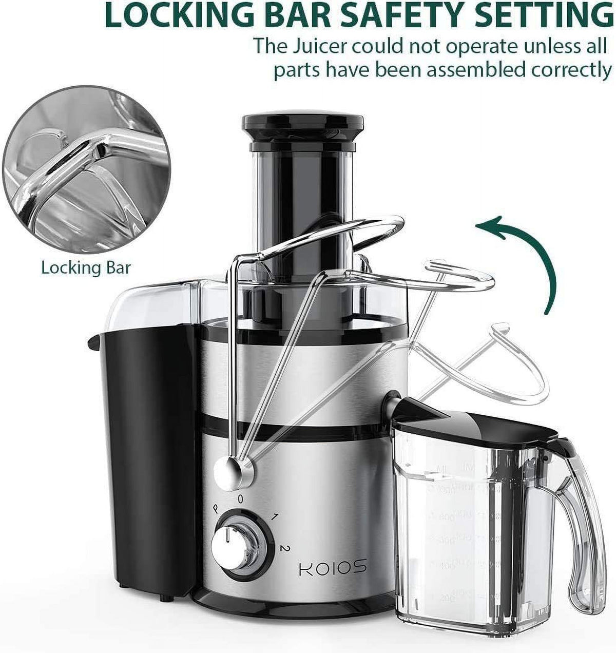 Centrifugal Juicer Machine with Extra Large 3inch Feed Chute, 1200W, BPA-Free D7962