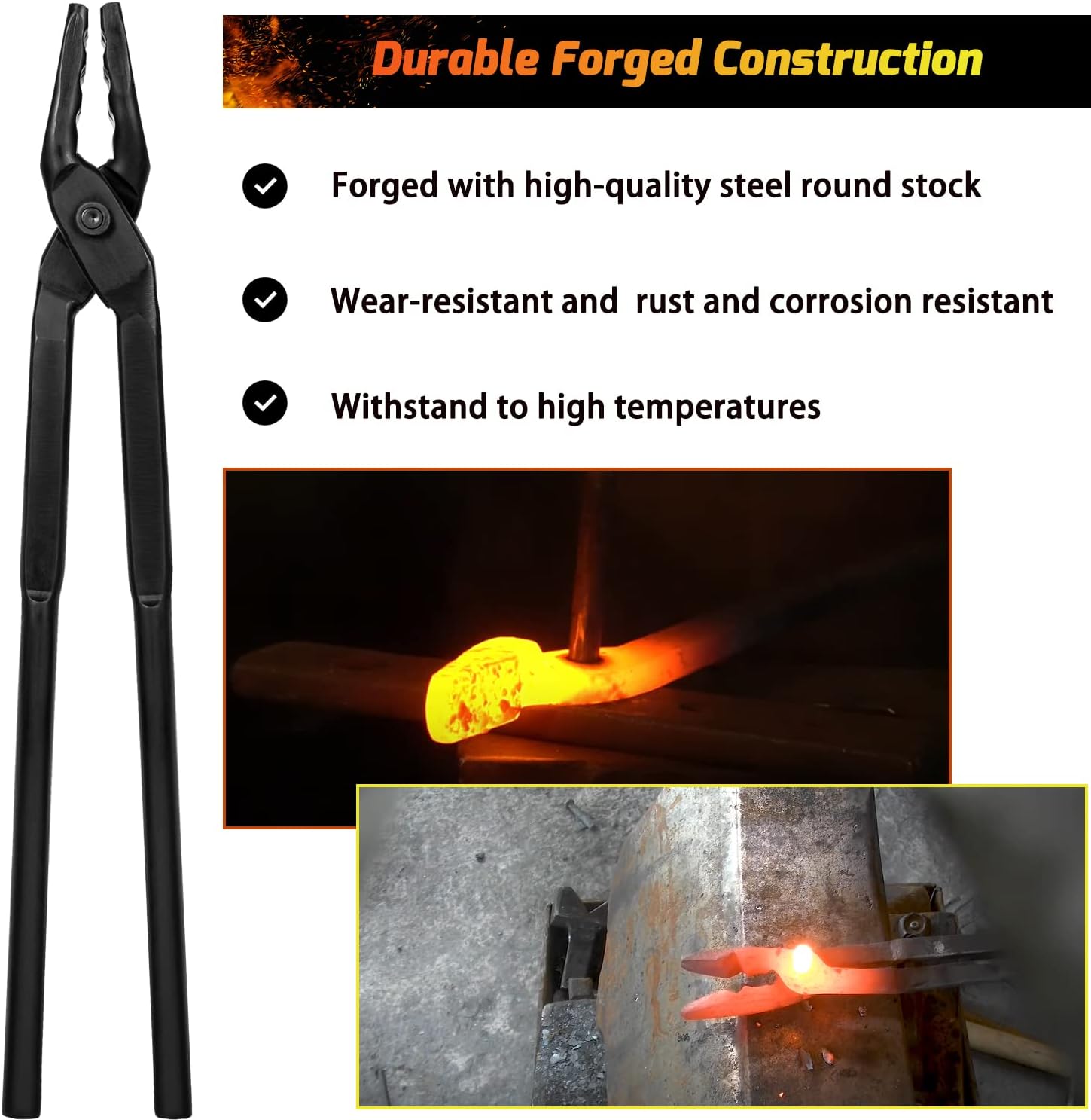 Blacksmith Wolf Jaw Tongs 16 (410mm) Pack of 2 R7449