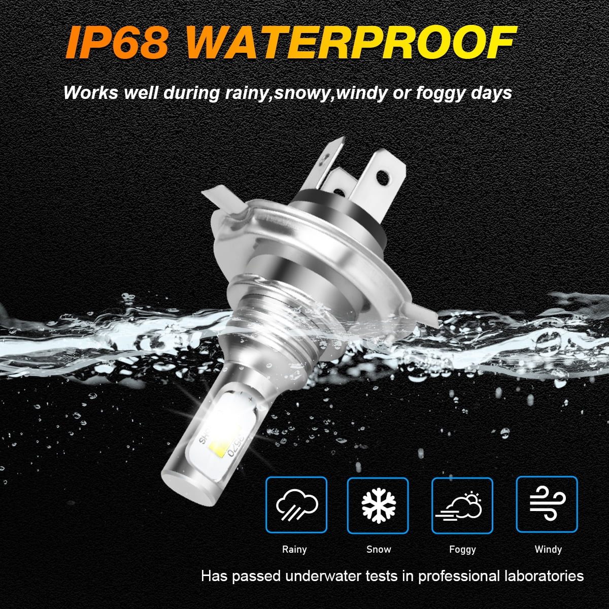 H4 High&Low Beam H11 Fog Light LED Headlight Bulb 6000K White 4x T35135