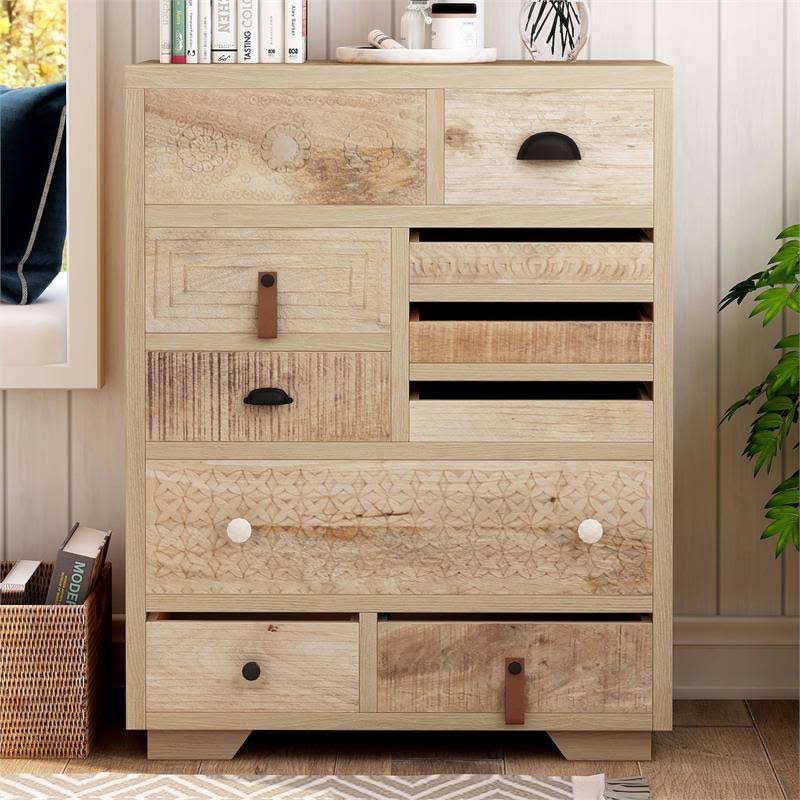 Rustic Wood Multi-Storage Chest in Natural Z7578