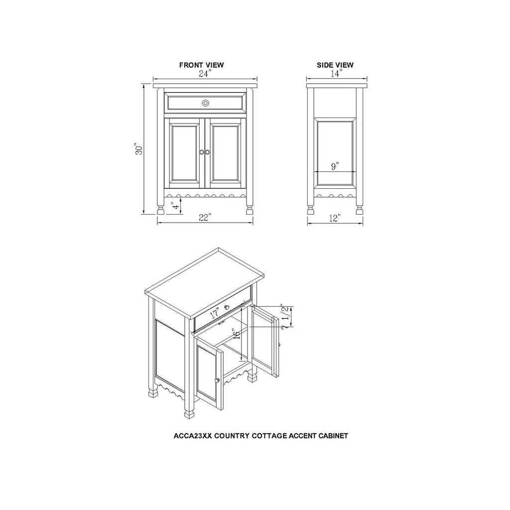 White Antique Accent Cabinet T403