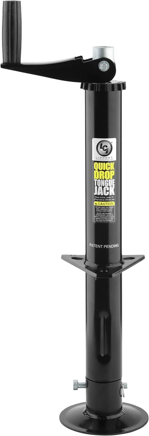 Black 2000lb Quick Drop Tongue Jack Pack of 2 T61982