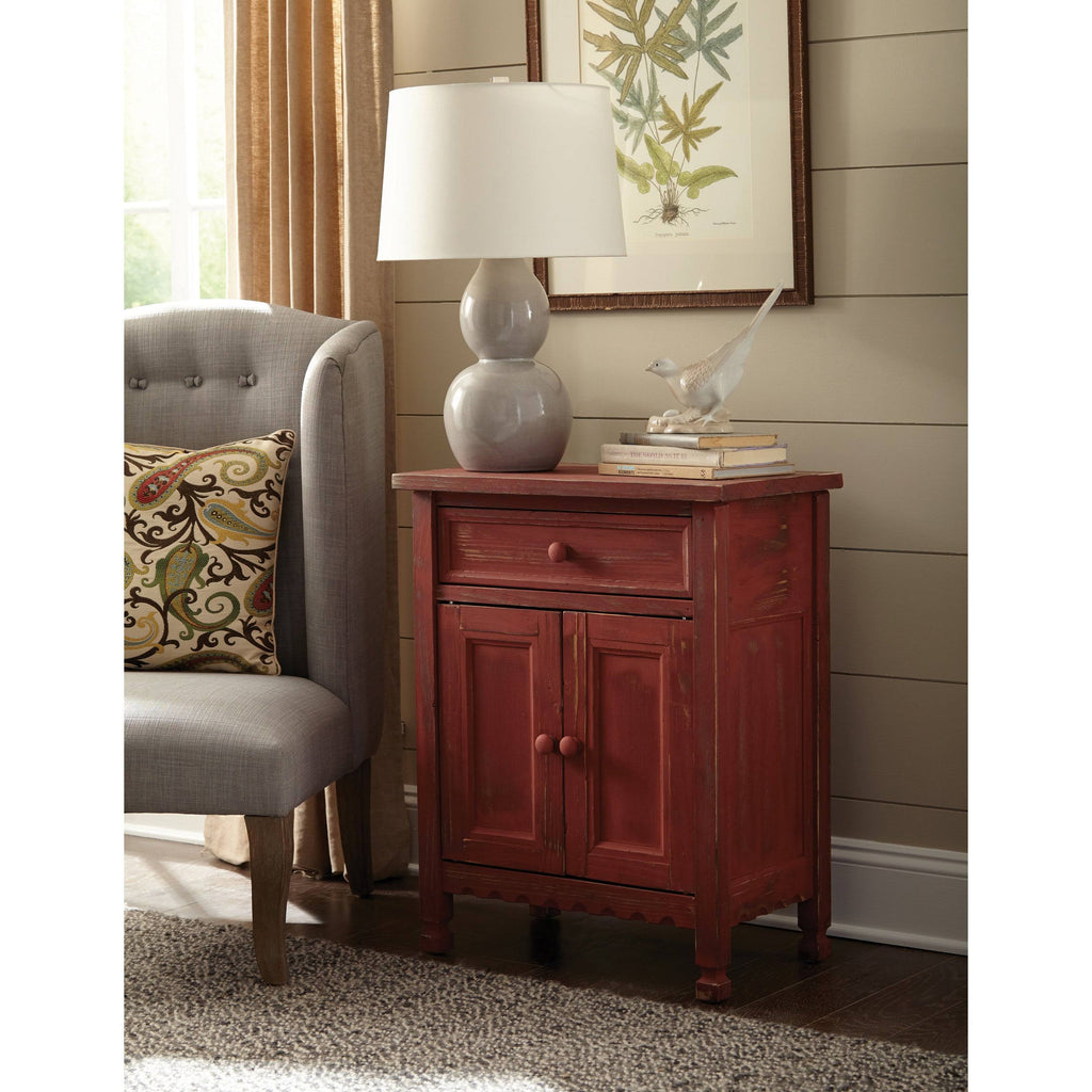 White Antique Accent Cabinet T403