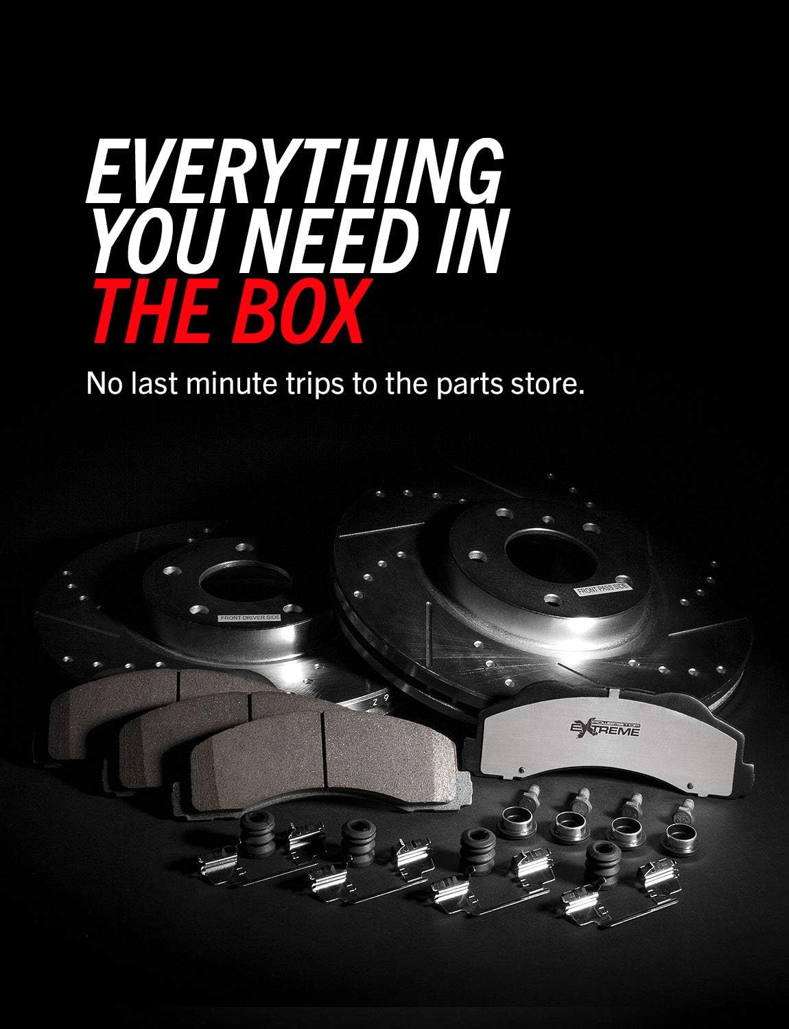 Front and Rear Carbon Fiber Brake Pads with Drilled & Slotted Brake Rotors Kit N8826