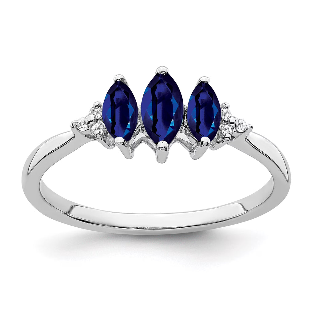 14 Karat White Gold Sapphire and Diamond Ring M825
