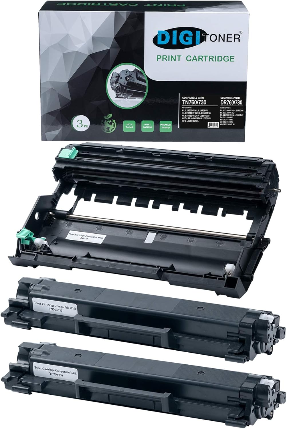 Black High Yield Drum and Toner Cartridge 1+4Pack Q72090