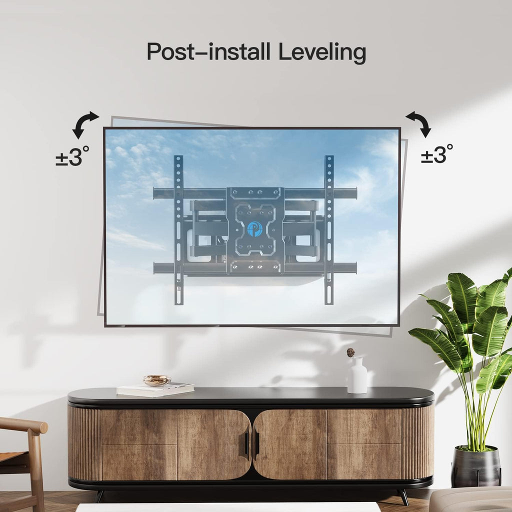 TV Wall Mount Full Motion for 37-75 Inch LED LCD OLED Flat Curved Screen, Articulating Arms Swivel Tilt Leveling, Holds up to 132lbs, VESA 600x400mm, Pack of 2 K67572