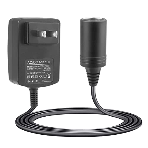 110V AC to 12V DC Car Power Adapter Converter Cigarette Lighter Socket 60W Black I422