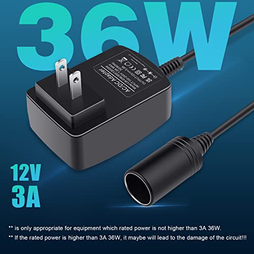 110V AC to 12V DC Car Power Adapter Converter Cigarette Lighter Socket 60W Black I422