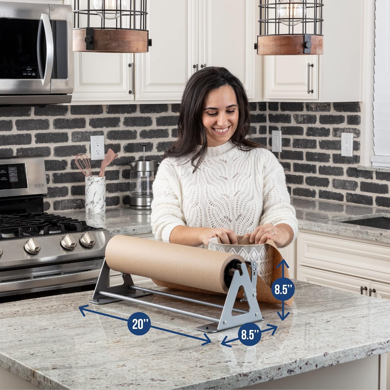 18 Inches Kraft Paper Roll Dispenser and Cutter, Pack of 2 C84610
