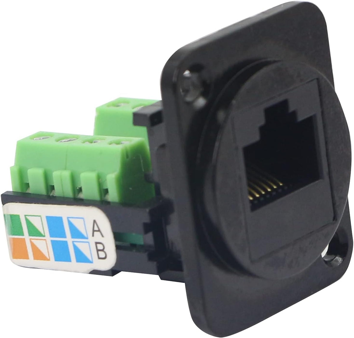 Black RJ45 Panel Mount Keystone Jack M519