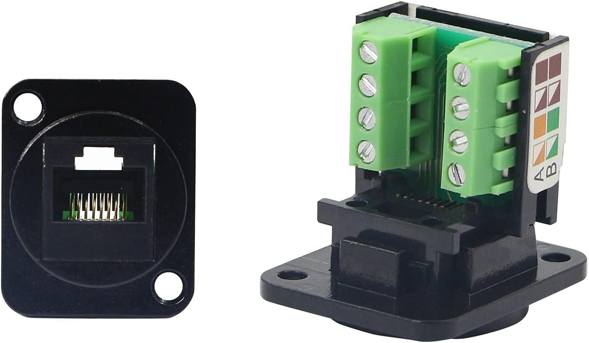 Black RJ45 Panel Mount Keystone Jack M519