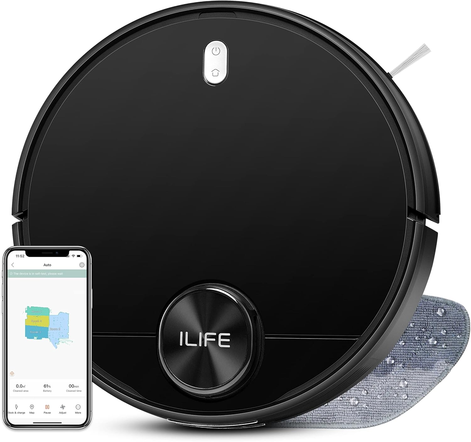 Robot Vacuum and Mop Cleaner with Lidar Navigation, 4000Pa Suction, 180min Runtime M770