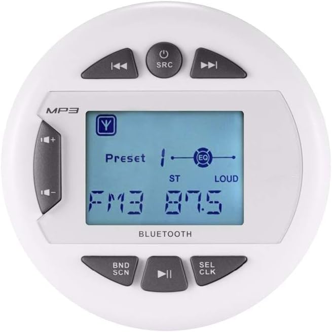 White Waterproof Marine Radio with Bluetooth Y391