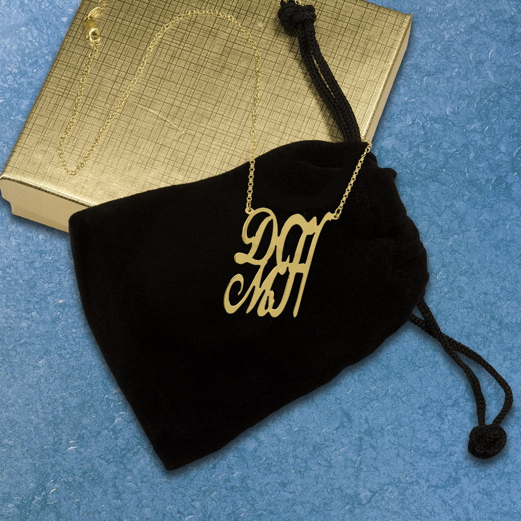 Script Stack Initial Necklace in 14K Gold-Plated Sterling Silver Y732755