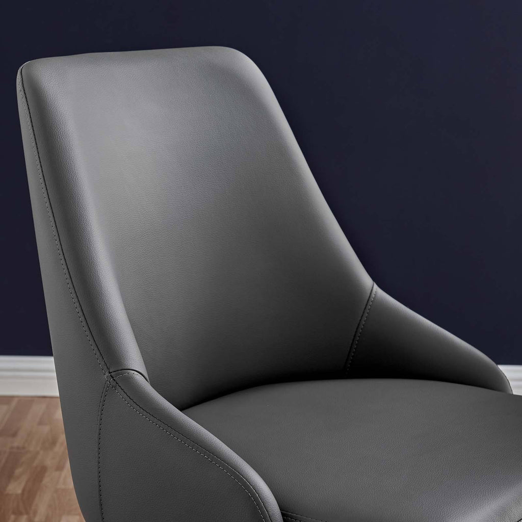 Black White Swivel Vegan Leather Office Chair O23227