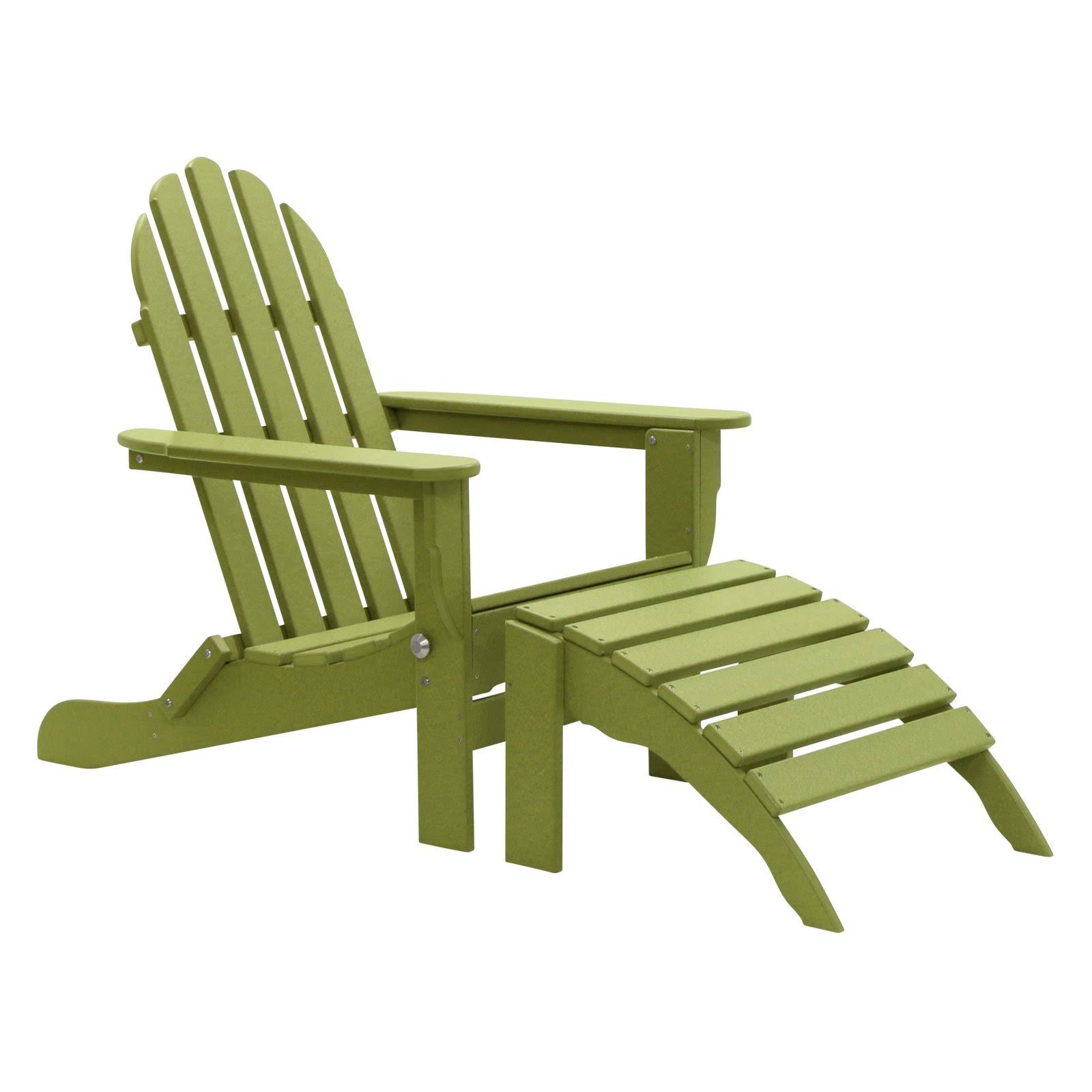Lime 2-Piece Folding Recycled Plastic Adirondack Chair A3849