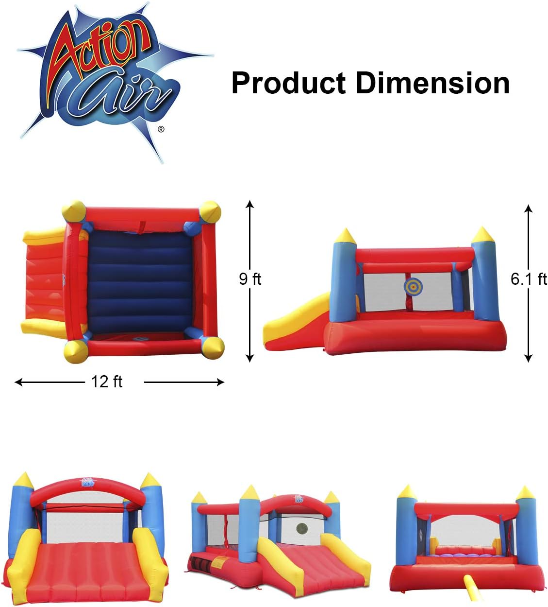 Bounce House with Slide, Inflatable Bouncer with Air Blower P14208