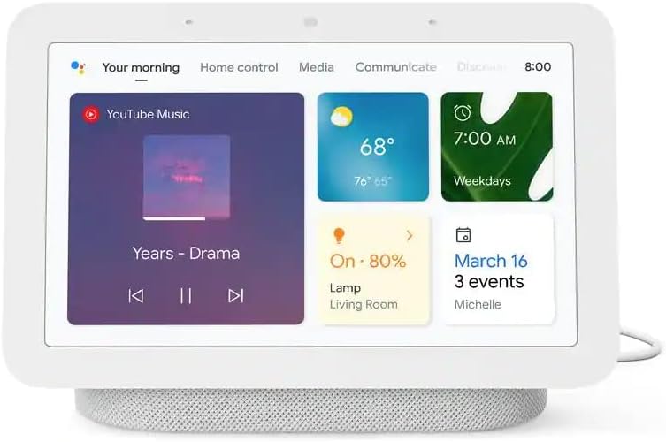 Chalk 7-Inch Smart Display Bluetooth Speaker Pack of 2 D83839
