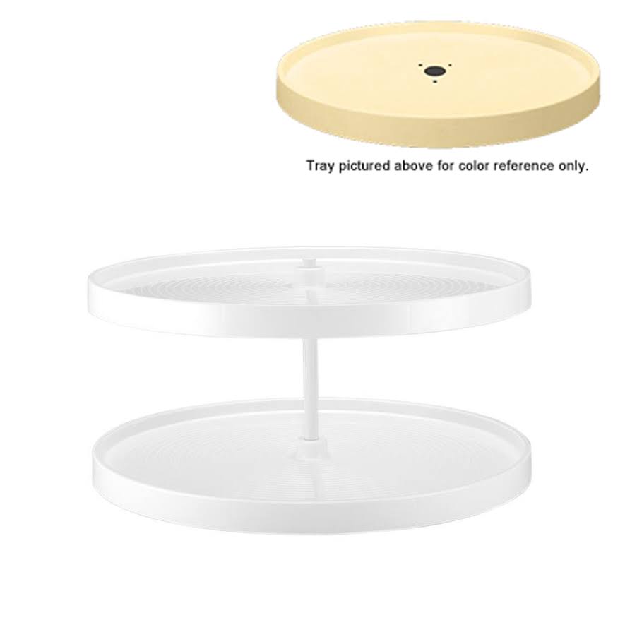 28x22 Almond Polymer Lazy Susan 2-Shelf T249