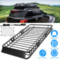 64" Roof Rack Cargo Carrier Car Top Luggage Basket Black with Net and Hook P876645