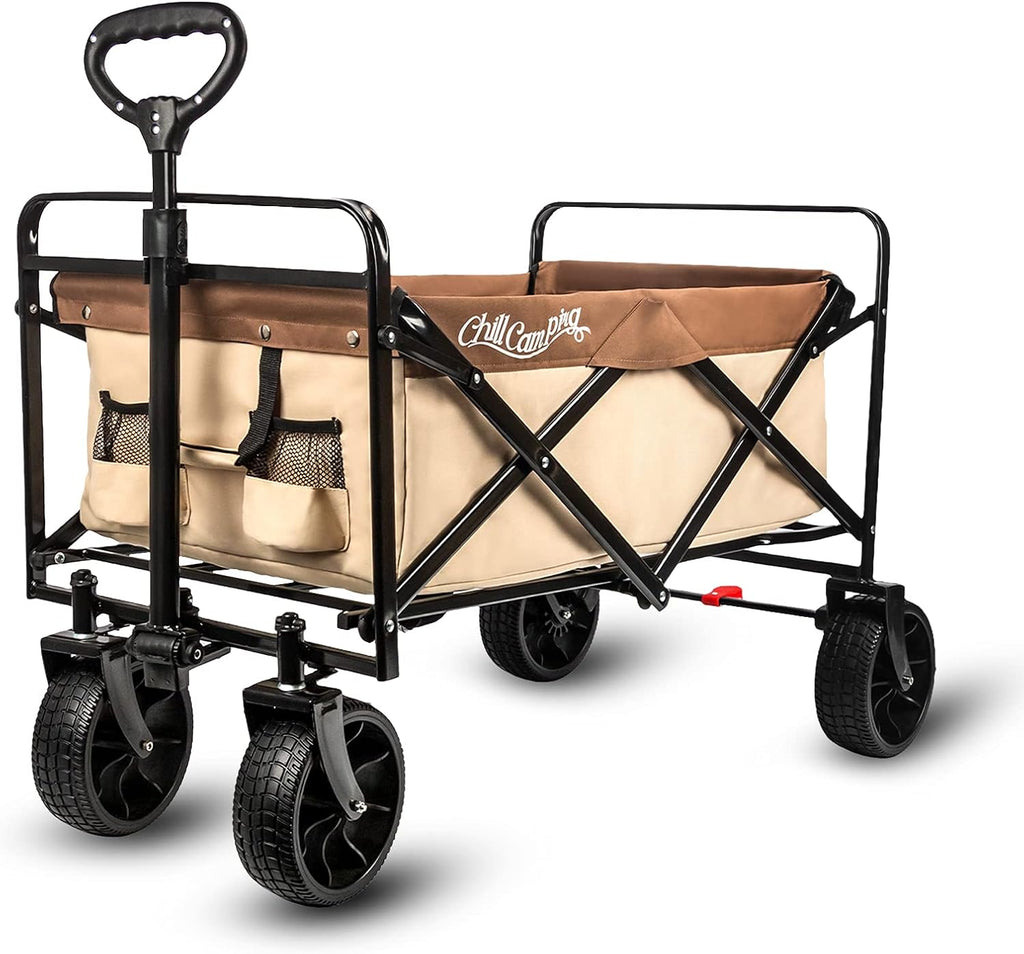 Purple Collapsible Folding Utility Wagon with Rubber Wheels W61542