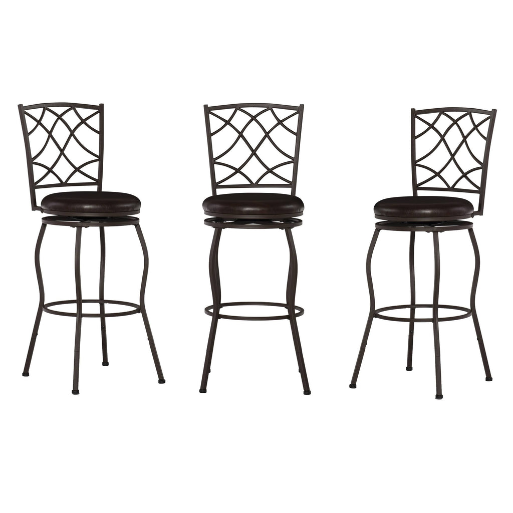 Brown Adjustable Stool Set of Three B77621