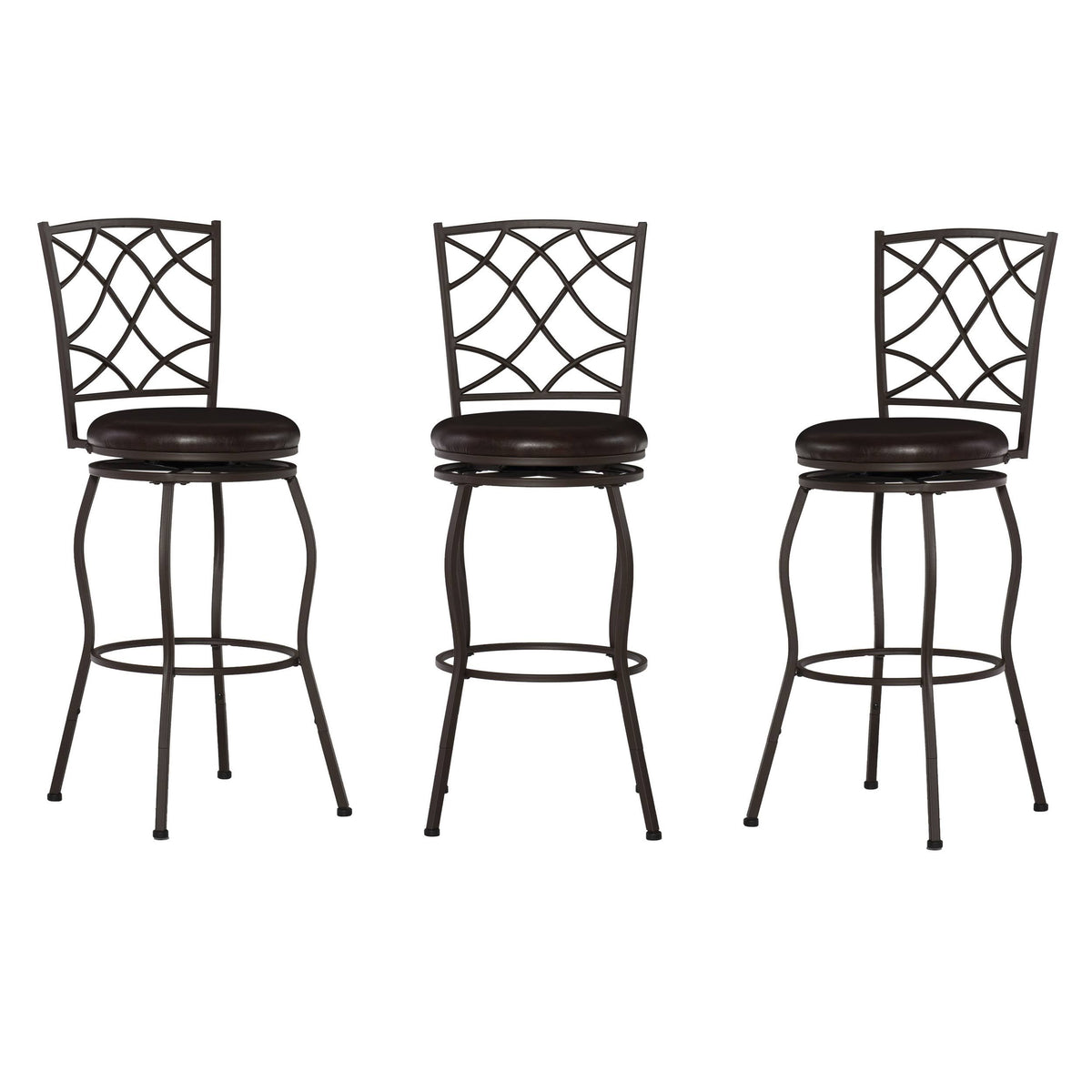 Brown Adjustable Stool Set of Three B77621