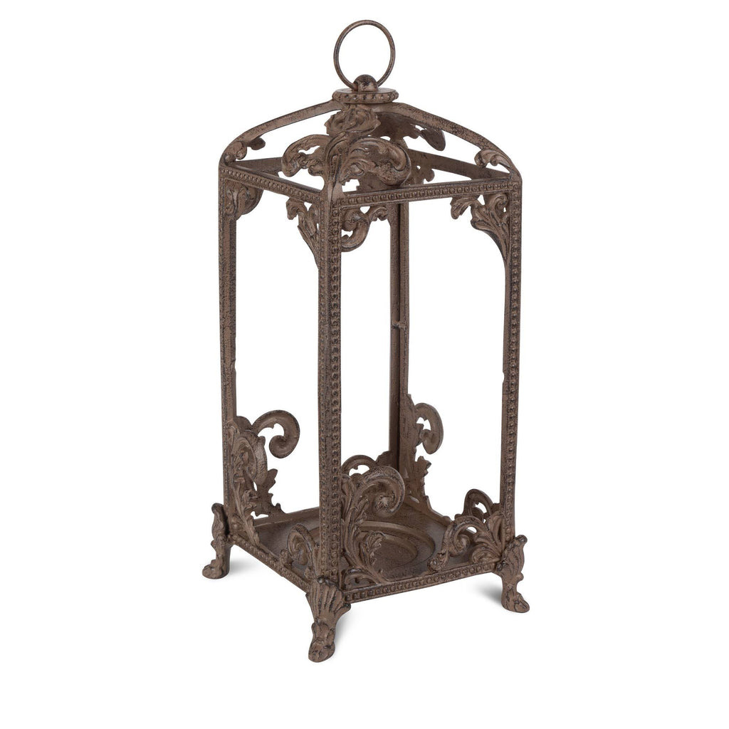 Tall Brown Metal Lantern O6364