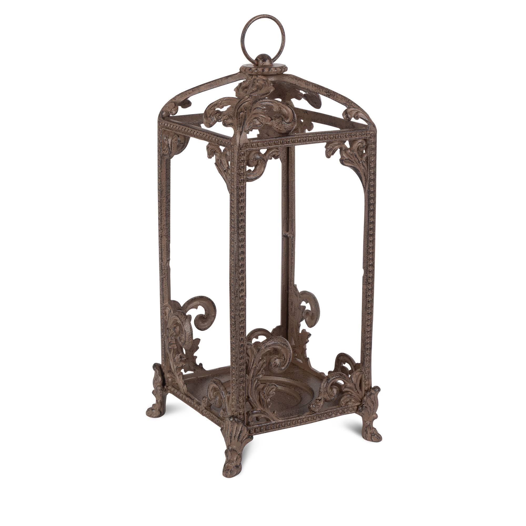 Tall Brown Metal Lantern O6364