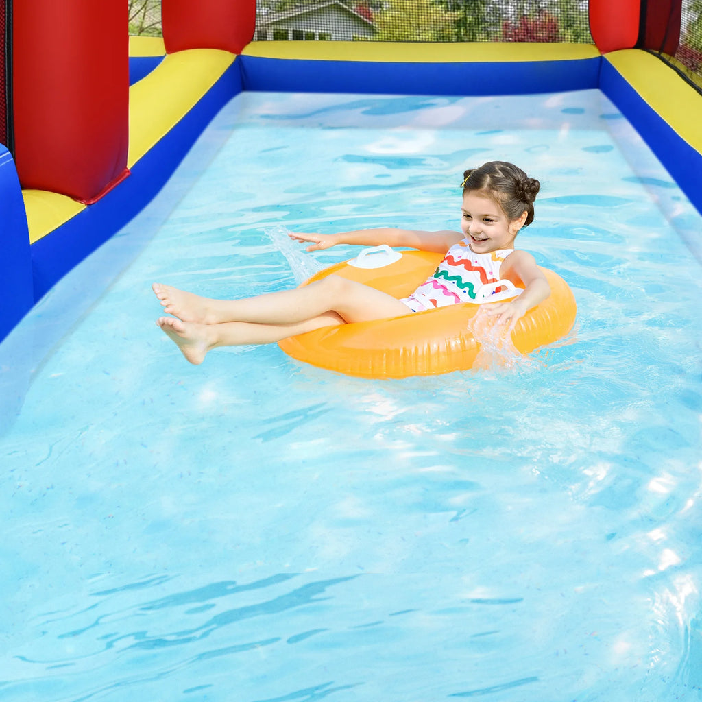 Inflatable Water Slide Park with Climbing Wall and Splash Pool C103