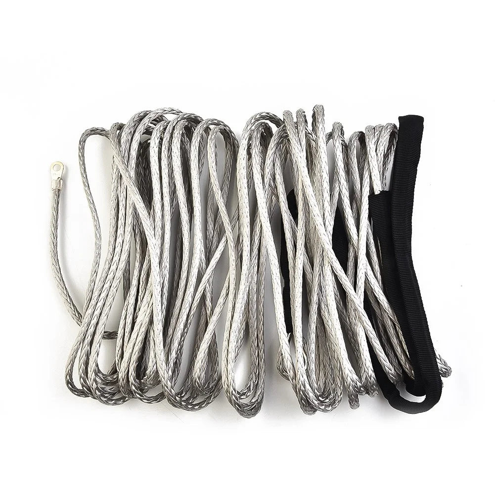 Gray Synthetic Winch Line Rope with Sheath I304