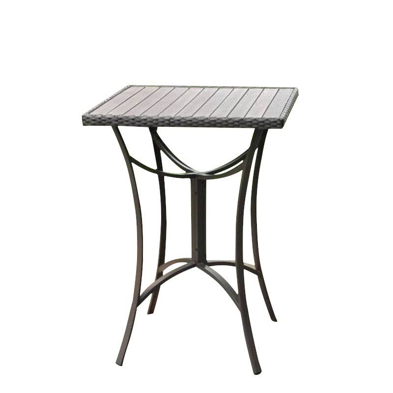 Black Antique Resin Wicker Aluminum Bar Table Q290595