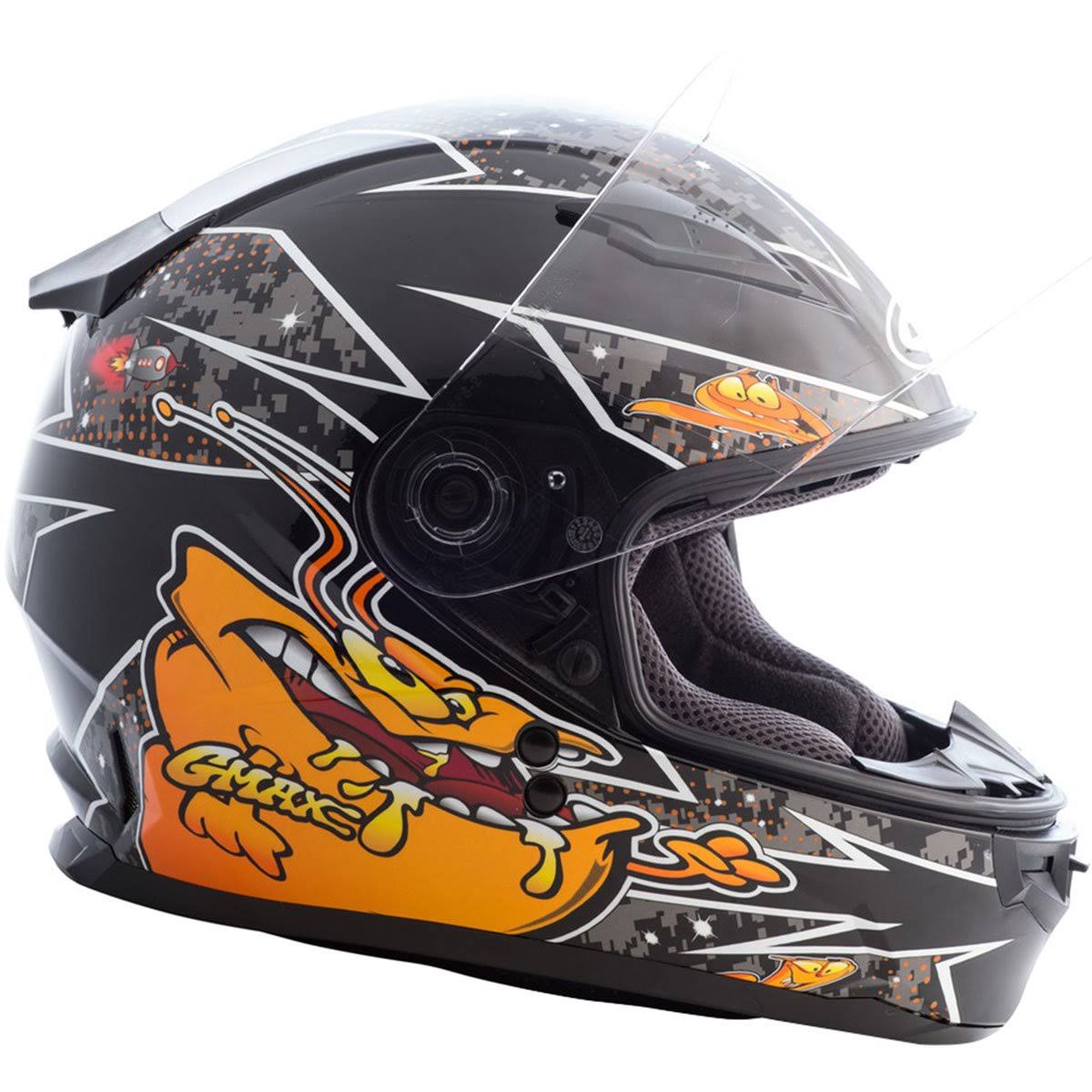 Full Face Alien Helmet Black/Blue K506