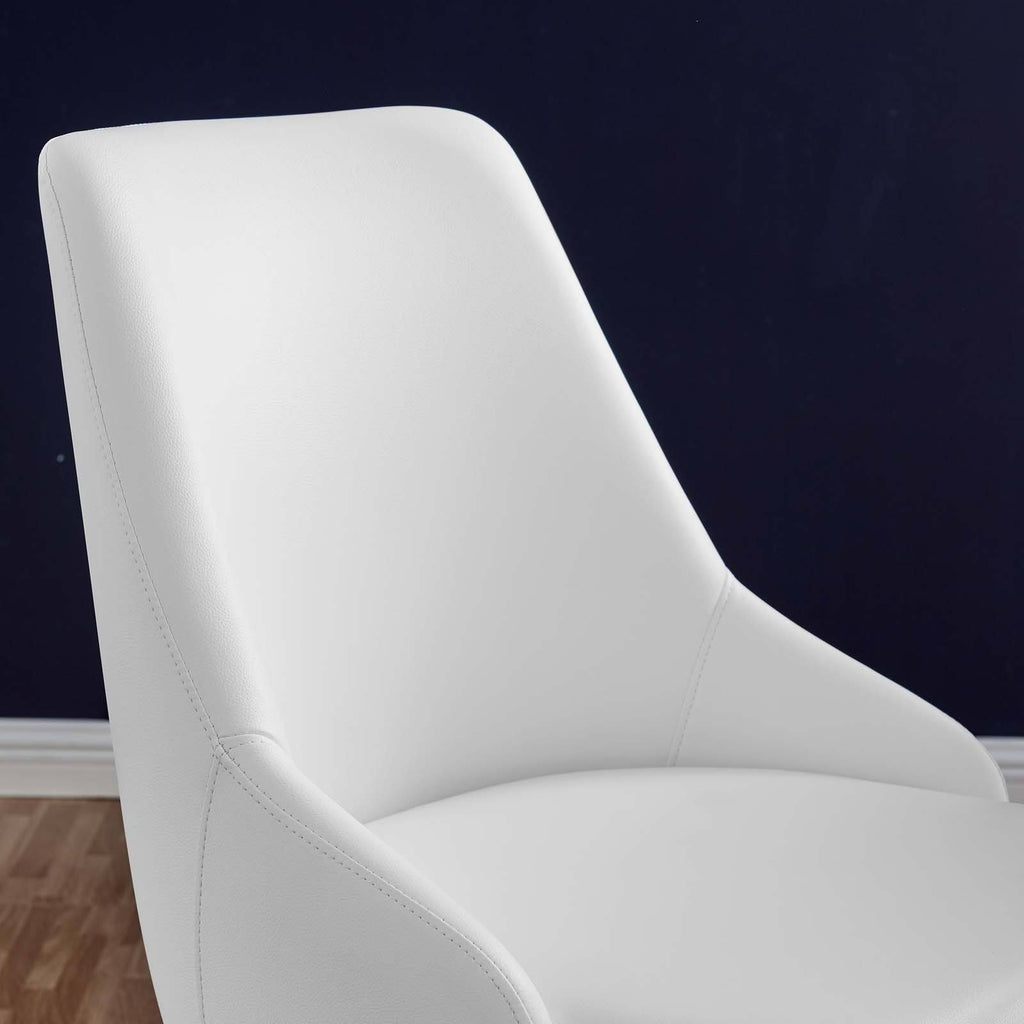 Black White Swivel Vegan Leather Office Chair O23227