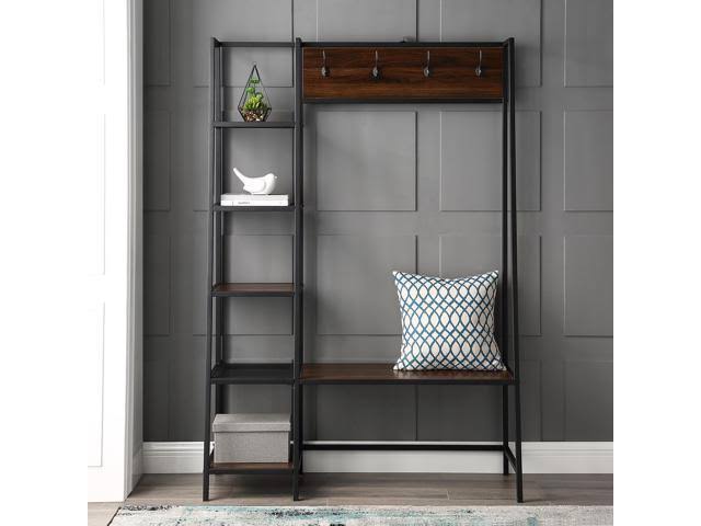 72 inch Dark Walnut Hall Tree with Storage Q2946
