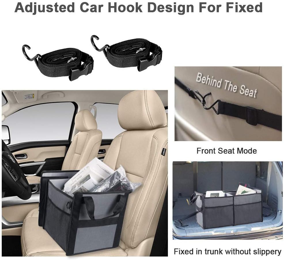 Car Trunk Organizer with Insulation Cooler Bags, Collapsible Portable, 4 Compartments Convertible, Washable S465340