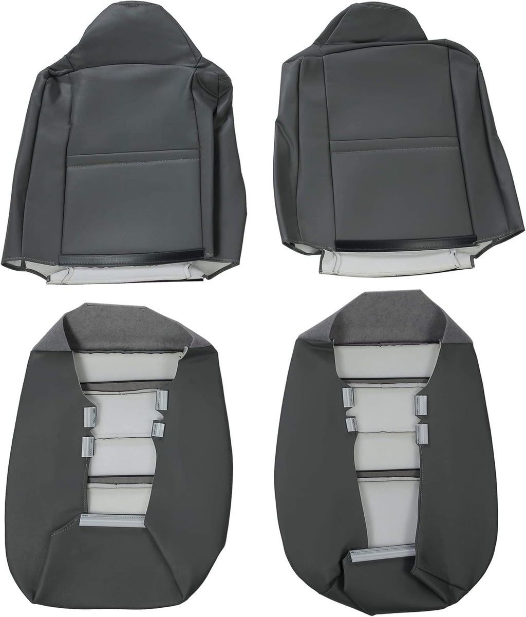 Faux Leather Seat Covers Sets Medium Flint Gray V938238