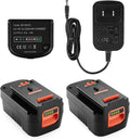 2 Pack 4.0Ah Lithium Battery for Black and Decker 18V Firestorm Battery, Charger Included W957771