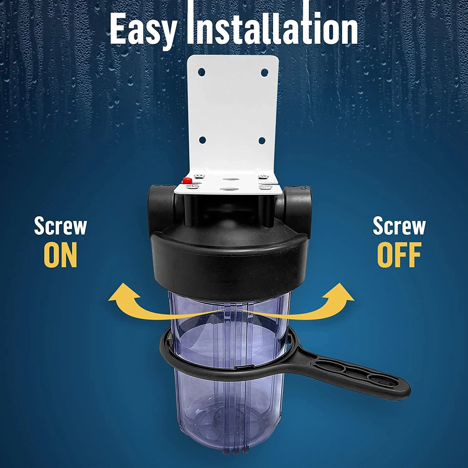 10 x 4.5” Whole House Filter Purifier System, Transparent, 3 Sets U893819