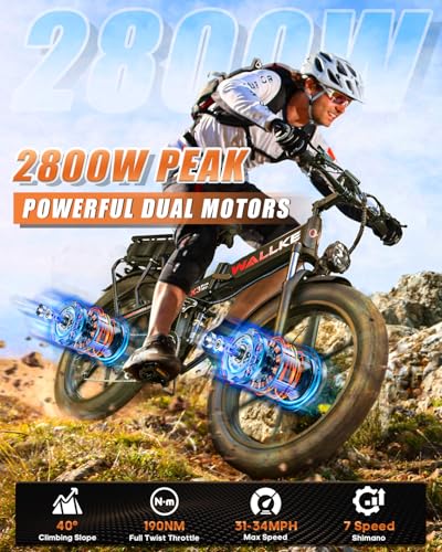 26" Fat Tire 48V 44Ah Battery Full Suspension Electric Mountain Bike Q36023