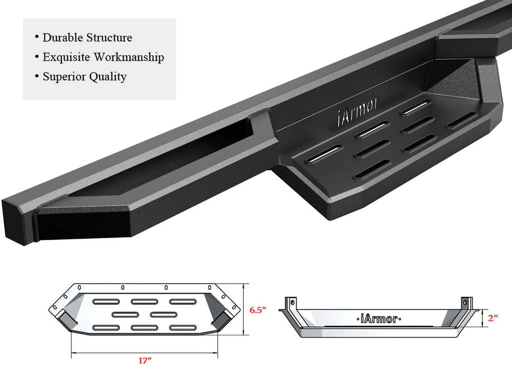 Stainless Steel 6.5in Nerf Bars Rocker Guards for Ford F150 Super Cab W59653