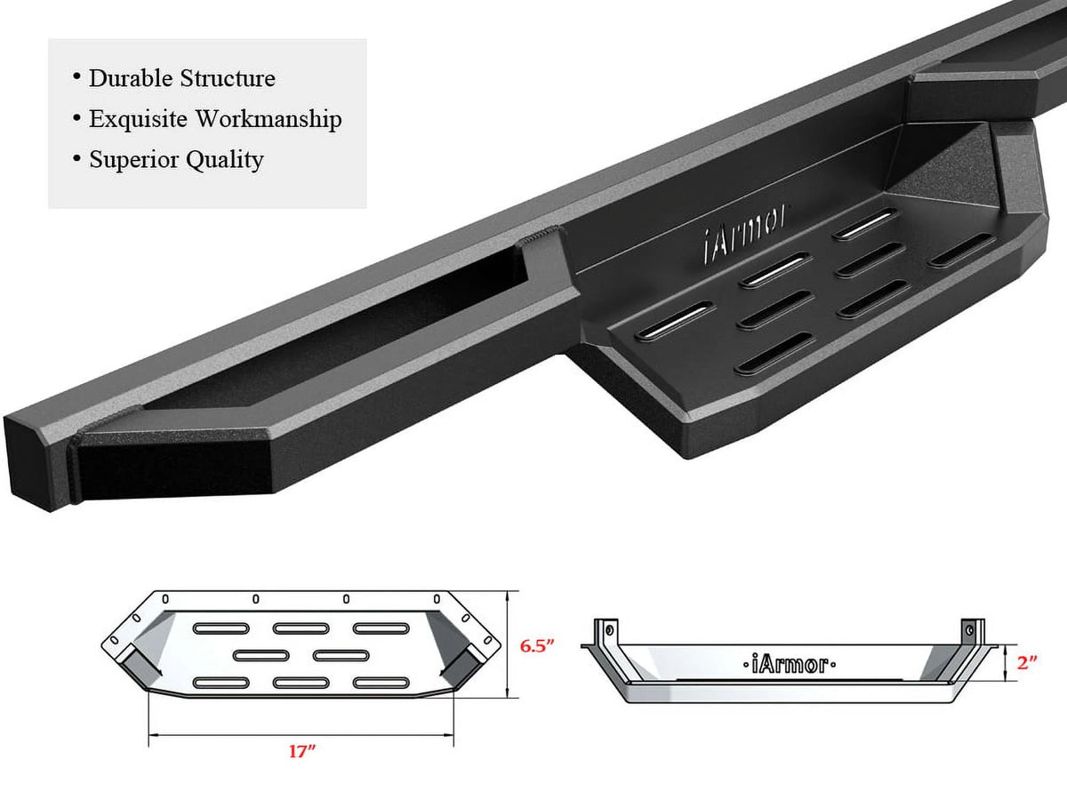 Stainless Steel 6.5in Nerf Bars Rocker Guards for Ford F150 Super Cab W59653