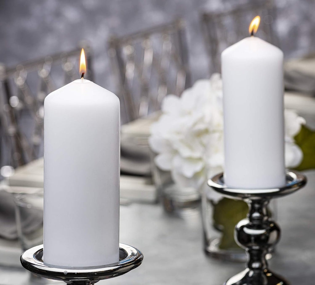 White Pillar Candles Set of 20 Unscented Dripless O21276