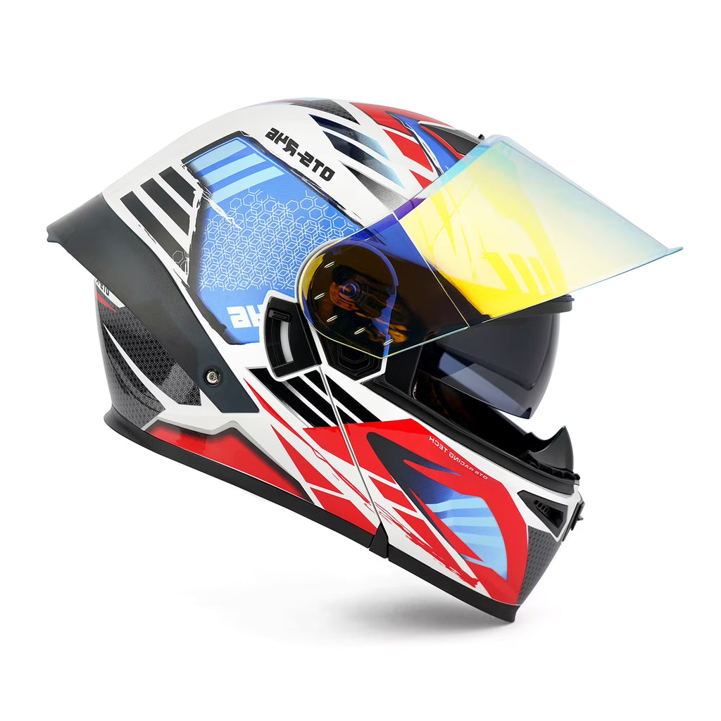 DOT Approved Full Face Motorcycle Helmet with LED Spoiler D45550