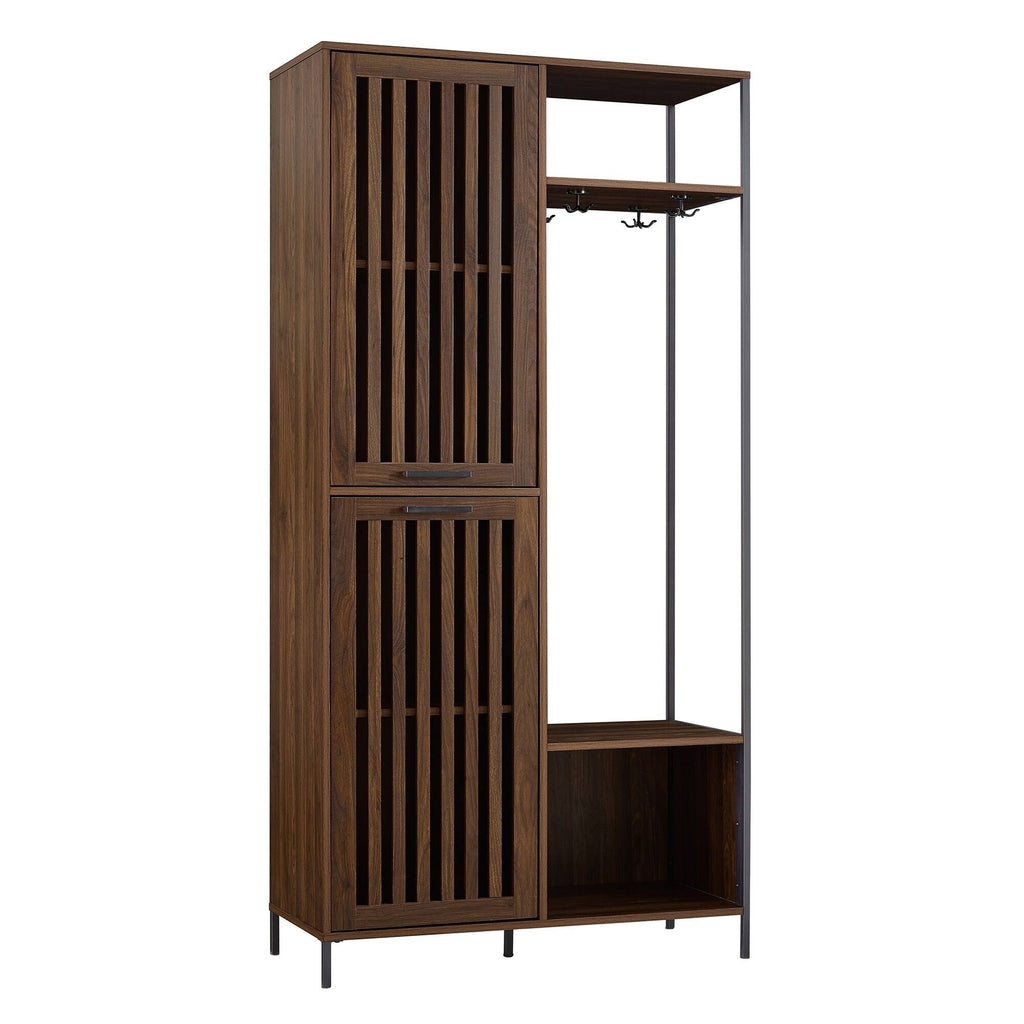 72-Inch Slat Door Hall Tree, Dark Walnut G346